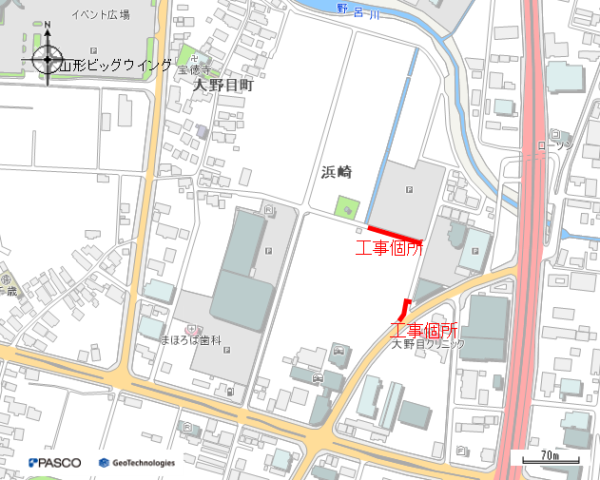 雨水工事に伴う配水管移設工事（浜崎工区）