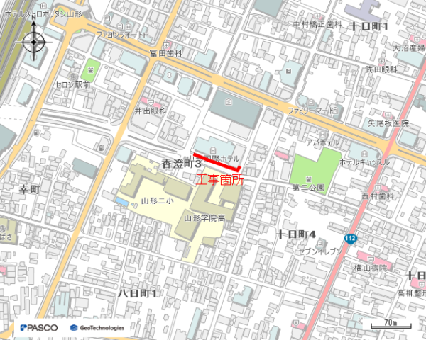 道路工事に伴う配水管整備工事（香澄町三丁目第2工区）