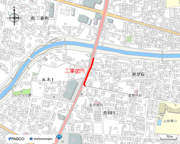 道路工事に伴う配水管整備工事（旭が丘工区）