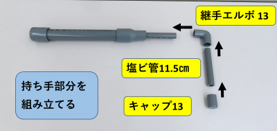 持ち手部分を組み立てる