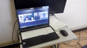 児童の方々と職員とのZoomの画面