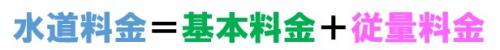 水道料金＝基本料金＋従量料金