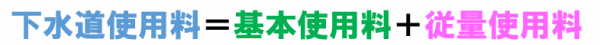 下水道使用料＝基本使用料＋従量使用料
