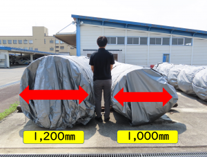 1200mmと1000mmの水道管