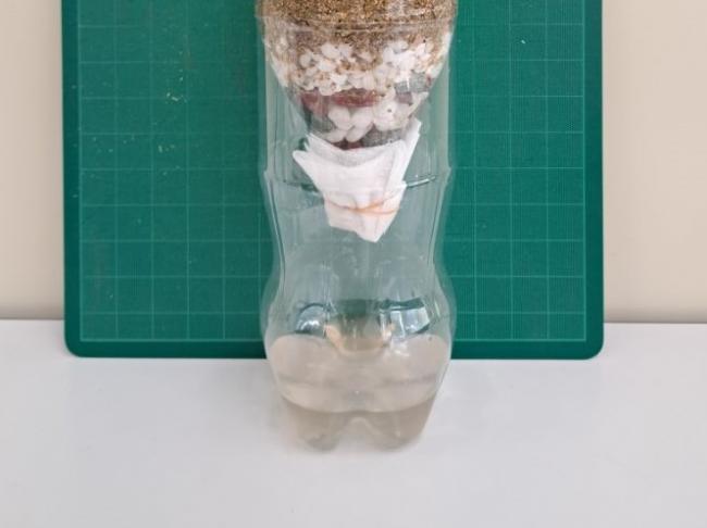 ろ過器を通した後の水