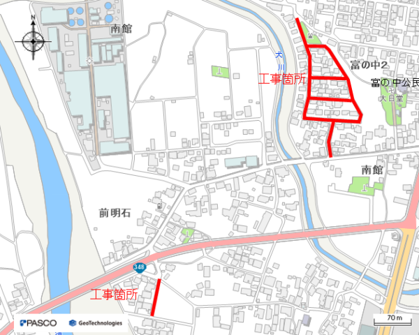 （耐震）配水管更新工事（富の中二丁目工区ほか）に伴う路面復旧工事